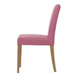 Chaises rembourrées Corinna (lot de 2) Tissu - Tissu Suria : Rose vif - Chêne