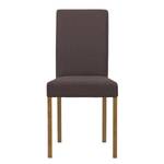 Gestoffeerde stoelen Allegra geweven stof - Stof Suria: Donkerbruin - Eik