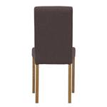 Chaises rembourrées Corinna (lot de 2) Tissu - Tissu Suria : Marron foncé - Chêne