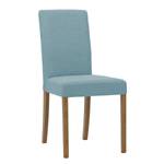 Chaises rembourrées Corinna (lot de 2) Tissu - Tissu Suria : Bleu clair - Chêne