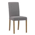 Chaises rembourrées Corinna (lot de 2) Tissu - Tissu Suria : Gris clair - Chêne