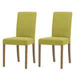 Gestoffeerde stoelen Allegra geweven stof - Stof Suria: Lichtgroen - Eik
