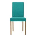 Gestoffeerde stoelen Allegra geweven stof - Stof Suria: Turquoise - Eik