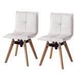 Chaises Crofton I (lot de 2) Imitation cuir / Chêne massif - Blanc