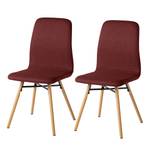 Gestoffeerde stoel Daleras geweven stof/massief beukenhout - Geweven stof Cors: Donkerrood - 2-delige set