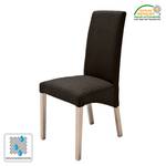 Gestoffeerde stoelen Foxa (set van 2) geweven stof - Donkerbruin/Sonoma eikenhout