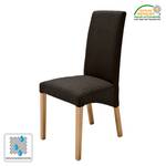 Gestoffeerde stoelen Foxa (set van 2) geweven stof - Donkerbruin/eikenhoutkleurig
