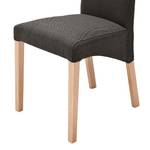 Gestoffeerde stoelen Foxa (set van 2) geweven stof - Grijsbruin/beukenhout
