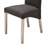 Gestoffeerde stoelen Foxa (set van 2) geweven stof - Grijsbruin/Sonoma eikenhout