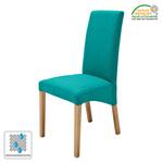 Chaises capitonnée Foxa (lot de 2) Textile - Bleu pétrole / Chêne