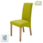 Chaises capitonnée Foxa (lot de 2) Textile - Vert kiwi / Chêne