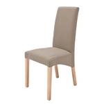 Gestoffeerde stoelen Foxa (set van 2) geweven stof - Taupe/beukenhout