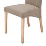 Gestoffeerde stoelen Foxa (set van 2) geweven stof - Taupe/beukenhout