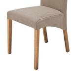 Chaises capitonnée Foxa (lot de 2) Textile - Taupe / Chêne