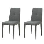 Chaises Desana (lot de 2) Tissu - Gris foncé