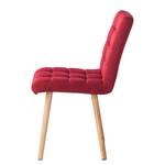 Gestoffeerde stoel Doskie I geweven stof/massief eikenhout - Geweven stof Zea: Kersenrood - 2-delige set