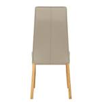 Chaises rembourrées Elanas (lot de 2) Cuir véritable - Limon / Chêne