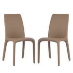 Chaises Elena (lot de 2) Imitation cuir - Marron clair