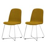 Chaises rembourrées Eske I (lot de 2) Tissu / Acier chromé - Tissu Vesta : Jaune