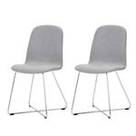 Chaises rembourrées Eske I (lot de 2) Tissu / Acier chromé - Tissu Vesta : Gris