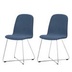 Chaises rembourrées Eske I (lot de 2) Tissu / Acier chromé - Tissu Vesta : Bleu clair