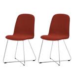Gestoffeerde stoelen Eske I geweven stof/verchroomd staal - Stof Vesta: Rood