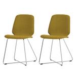 Chaises rembourrées Eske II (lot de 2) Tissu / Métal chromé - Tissu Vesta : Jaune