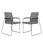 Chaises Focus (lot de 2) Tissu / Acier - Tissu Kira II : Gris