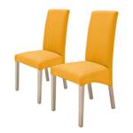 Chaises capitonnée Foxa (lot de 2) Textile - Curry / Chêne de Sonoma