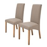 Chaises capitonnée Foxa (lot de 2) Textile - Taupe / Chêne