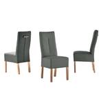 Gestoffeerde stoelen Funny kunstleer - Antracietkleurig/eikenhout