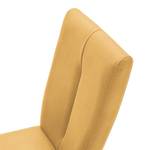 Chaises capitonnées Funny II (lot de 2) Cuir synthétique - Curry / Hêtre naturel