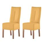 Gestoffeerde stoelen Funny kunstleer - Kerriegeel/massief eikenhoutkleurig