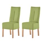 Gestoffeerde stoelen Funny kunstleer - Kiwigroen/natuurkleurig beukenhout