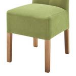 Chaises capitonnées Funny II (lot de 2) Cuir synthétique - Vert kiwi / Chêne