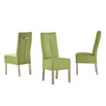 Chaises capitonnées Funny II (lot de 2) Cuir synthétique - Vert kiwi / Chêne de Sonoma