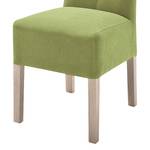 Chaises capitonnées Funny II (lot de 2) Cuir synthétique - Vert kiwi / Chêne de Sonoma