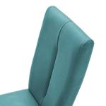 Chaises capitonnées Funny II (lot de 2) Cuir synthétique - Bleu pétrole / Chêne