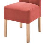 Chaises capitonnées Funny II (lot de 2) Cuir synthétique - Rouge / Hêtre