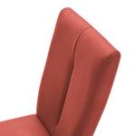 Chaises capitonnées Funny II (lot de 2) Cuir synthétique - Rouge / Hêtre