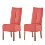 Gestoffeerde stoelen Funny kunstleer - Rood/eikenhout