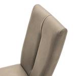 Chaises capitonnées Funny II (lot de 2) Cuir synthétique - Taupe / Hêtre