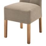 Gestoffeerde stoelen Funny kunstleer - Taupe/eikenhout