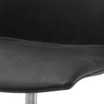 Chaise capitonnée Gibril Imitation cuir / Acier inoxydable - Noir / Acier inoxydable