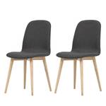 Gestoffeerde stoelen Helvig I geweven stof/massief eikenhout - Stof Vesta: Bruin I