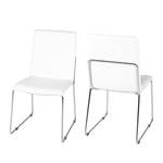 Chaises capitonnées Kacy (lot de 4) Cuir synthétique blanc