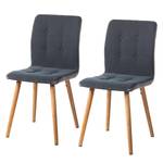 Chaises capitonnées Kaja I (lot de 2) Gris foncé