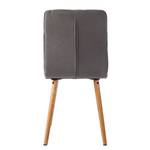 Gestoffeerde stoel Troon I vilt/massief eikenhout - Grijs/donkergrijs - 2-delige set