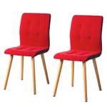 Chaises capitonnées Kaja I (lot de 2) Rouge