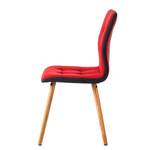 Gestoffeerde stoel Troon I vilt/massief eikenhout - Donkergrijs/rood - 2-delige set